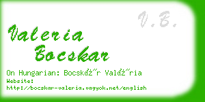 valeria bocskar business card